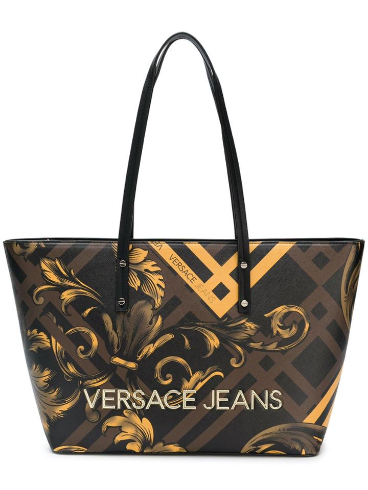 Versace Jeans Baroque Print Shopper Tote - Brown