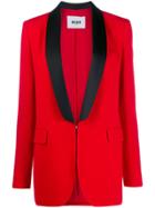 Msgm Tuxedo Style Single-breasted Blazer - Red