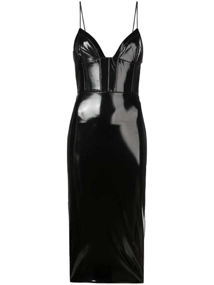 Alex Perry Hunter Vinyl Midi Dress - Black