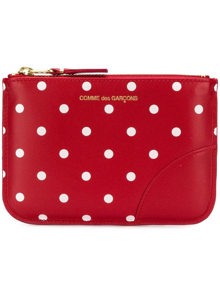 Comme Des Garçons Wallet Polka Dots Printed Purse - Red