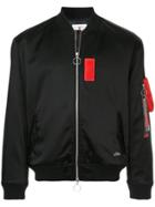 Education From Youngmachines Contrast Patch Bomber Jacket - Black