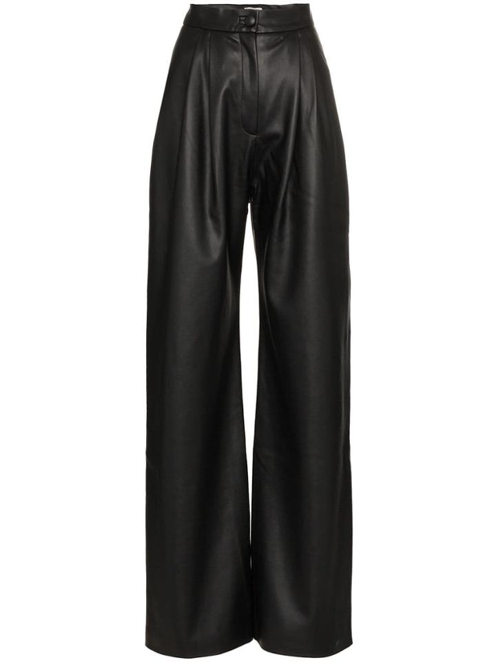 Matériel High-waisted Faux Leather Trousers - Black