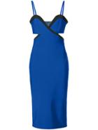 Mugler - Cut Out Fitted Dress - Women - Polyamide/spandex/elastane/viscose - 40, Blue, Polyamide/spandex/elastane/viscose