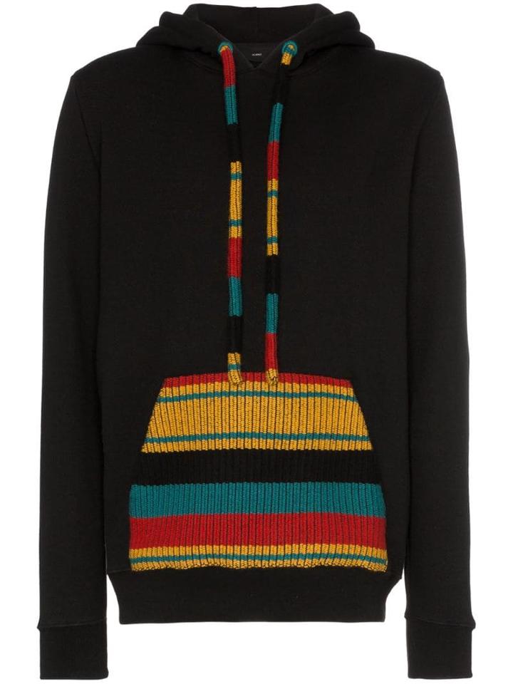 Alanui Knitted Patch Pocket Hoodie - Black