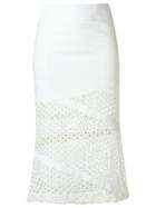 Giuliana Romanno Midi Skirt, Women's, Size: 36, White, Cotton/elastodiene