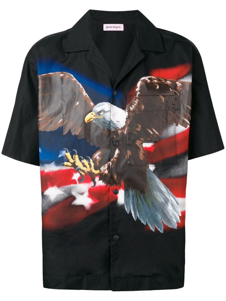 Palm Angels Eagle Bowling Shirt - Black