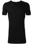 Unconditional - Ribbed V-neck T-shirt - Men - Rayon - S, Black, Rayon