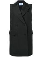Prada Oversized Sleeveless Coat - Black