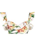 Agua By Agua Bendita Ruffle-trim Floral Bikini - White