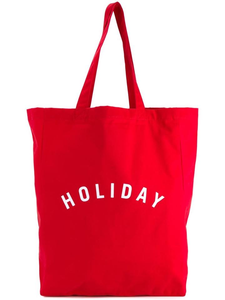 Holiday Logo Print Tote, Women's, Red