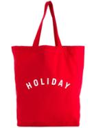 Holiday Logo Print Tote, Women's, Red