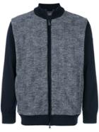 Paul & Shark Tweed Panel Zip Cardigan - Blue