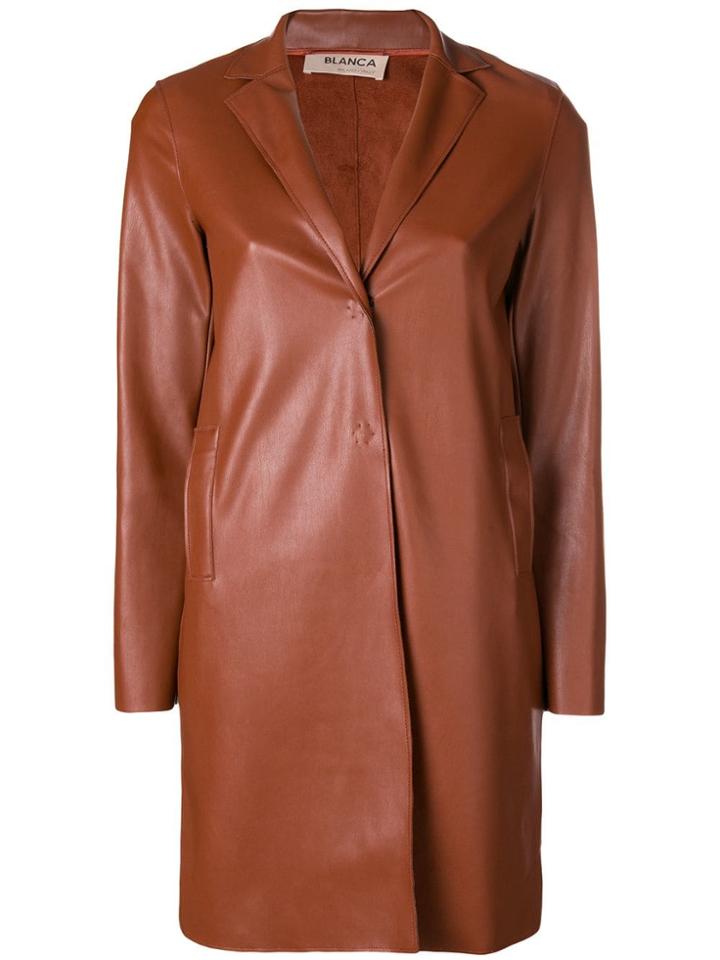 Blanca Midi Straight Coat - Brown
