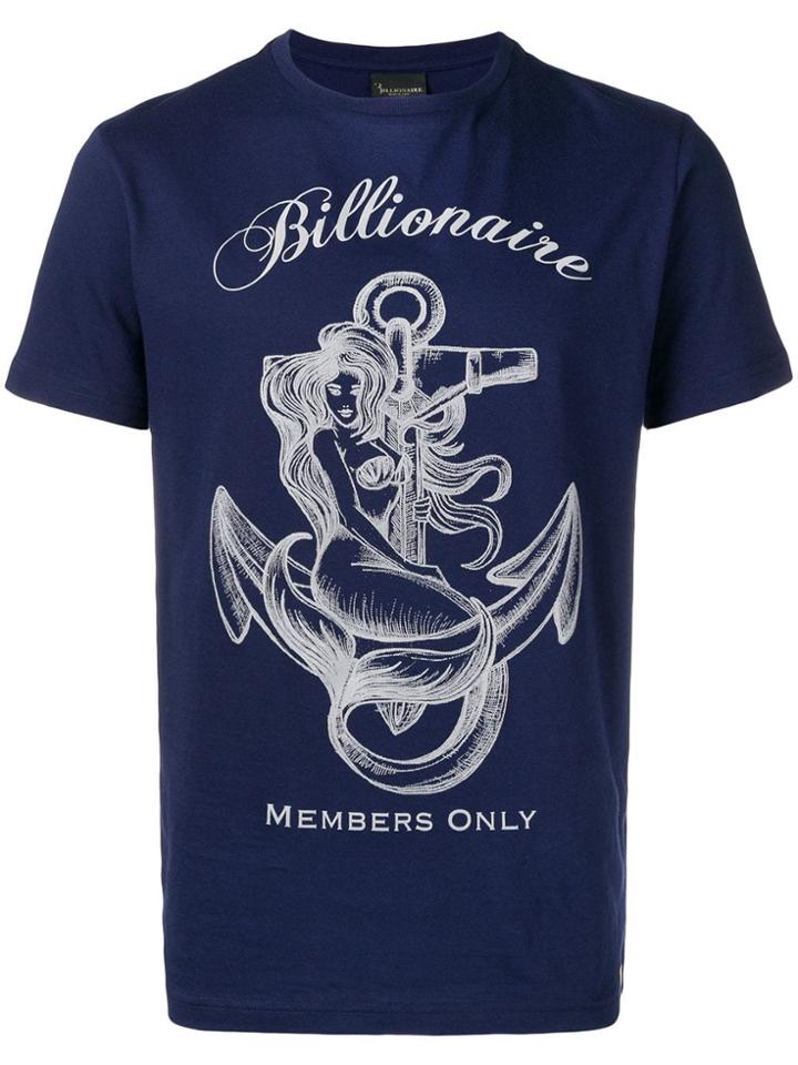 Billionaire Logo Print T-shirt - Blue