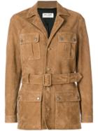 Saint Laurent Belted Safari Jacket - Brown