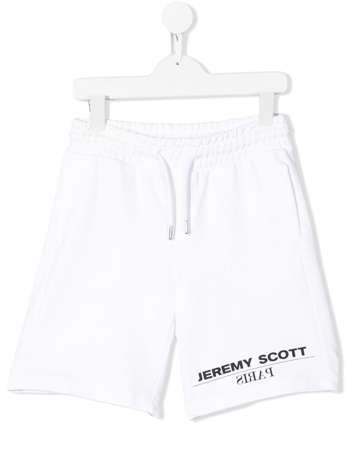 Jeremy Scott Junior Teen Logo Print Shorts - White