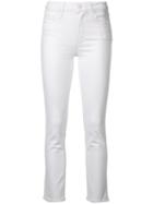 Paige Cropped Skinny Trousers, Women's, Size: 26, White, Cotton/spandex/elastane