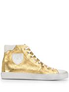 Saint Laurent Bedford Metallic Sneakers - Gold