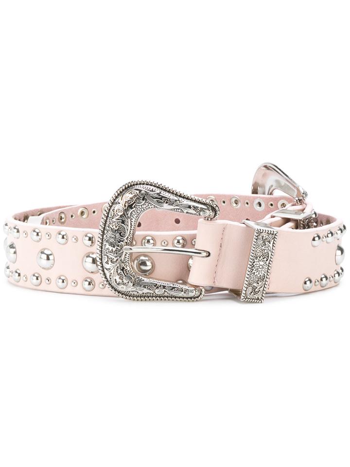 B-low The Belt Studded Western Belt - Pink & Purple
