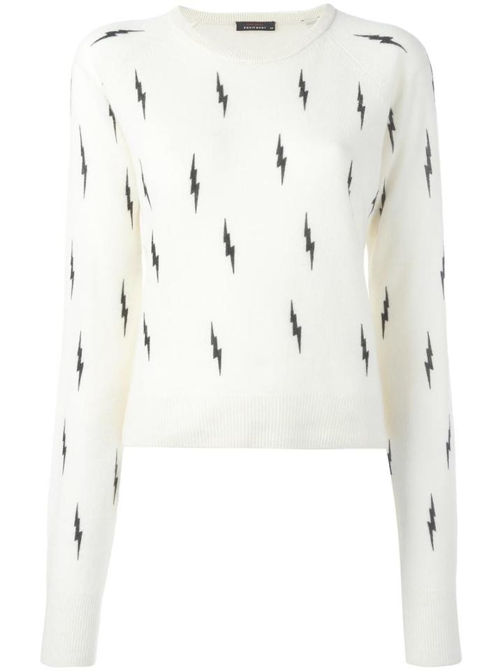 Equipment Lightning Pattern Jumper, Women's, Size: Small, Nude/neutrals, Cashmere