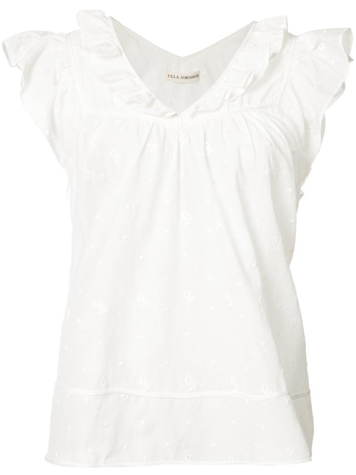 Ulla Johnson Adeline Ruffle Top, Women's, Size: 2, White, Cotton
