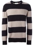 Ymc Striped Crew Neck Jumper, Men's, Size: Large, Black, Polyamide/alpaca