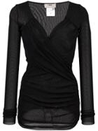 Fuzzi Wrap Blouse - Black