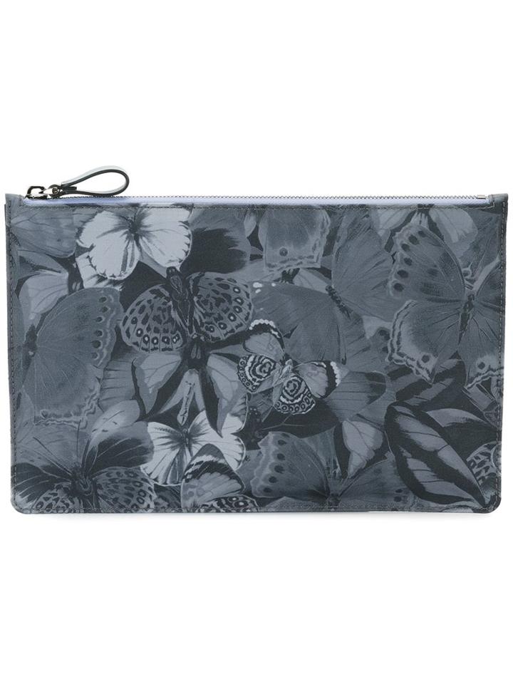 Valentino 'camubutterfly' Print Clutch Bag, Men's, Blue, Acrylic/polyamide