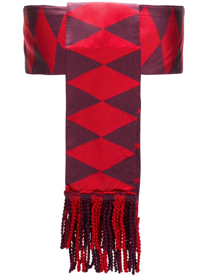 Etro Fringed Diamond Belt - Red