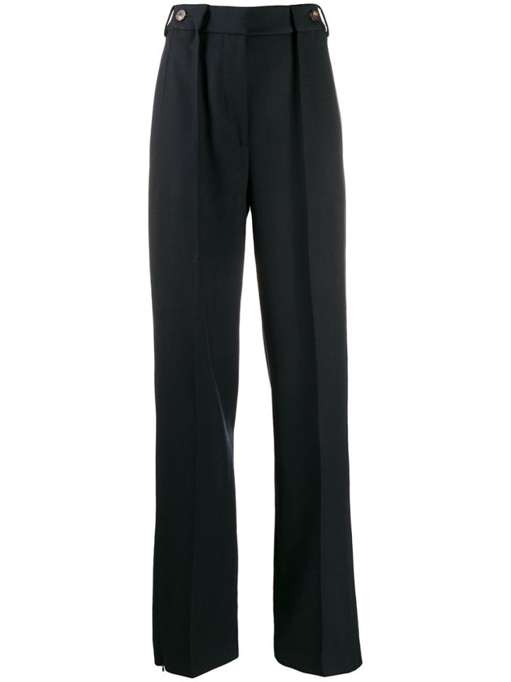Cédric Charlier High-rise Pleated Trousers - Blue