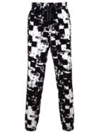 Versus Checked Drawstring Trousers - Black
