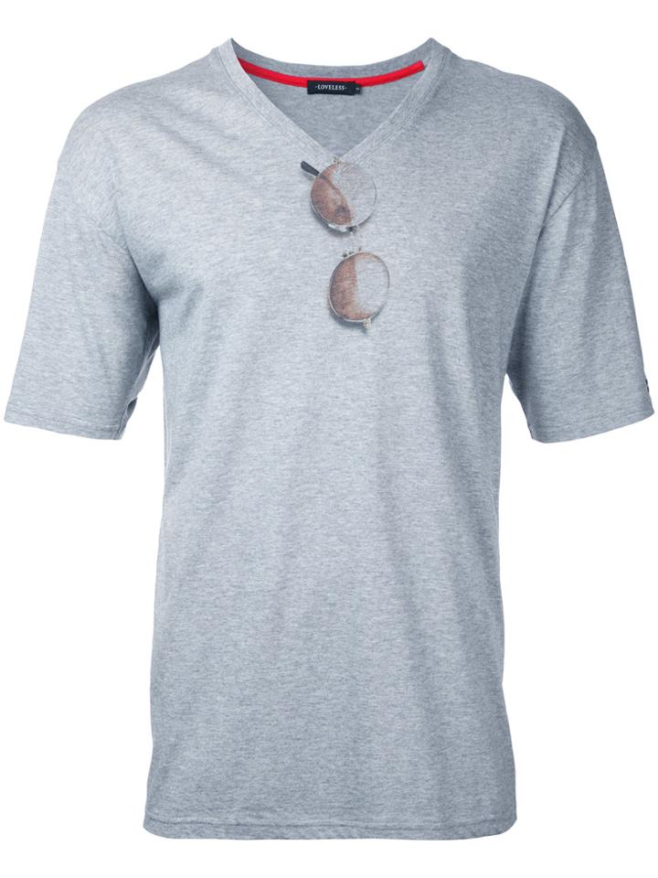 Loveless Sunglasses Print T-shirt - Grey