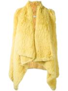 Drome Draped Lapin Fur Waistcoat, Women's, Size: Medium, Yellow/orange, Rabbit Fur