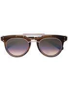 Garrett Leight Chunky Aviator Sunglasses - Brown
