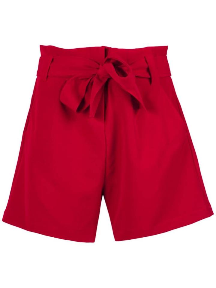 Olympiah High Waist Shorts - Red