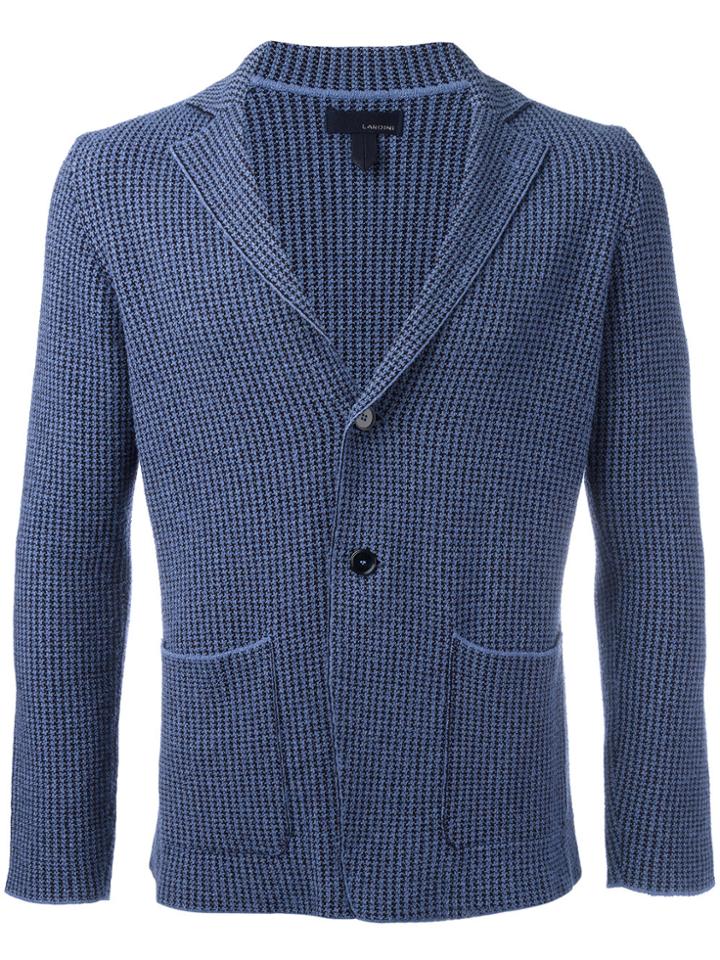 Lardini Houndstooth Pattern Blazer - Blue