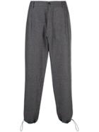 Corelate Relaxed-fit Drawstring-hem Trousers - Grey