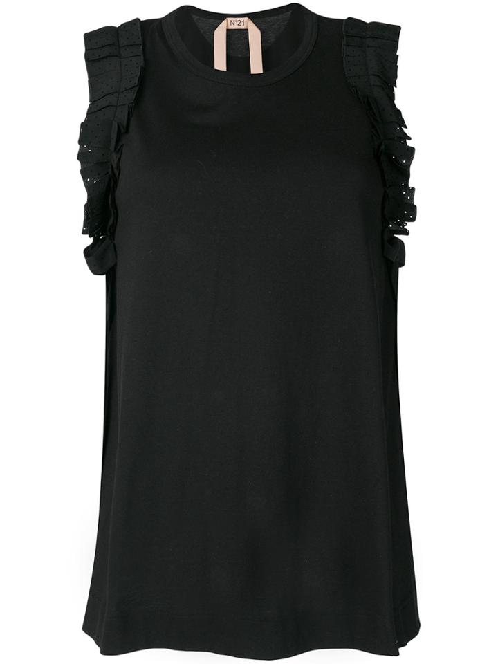 No21 Embellished Sleeveless Top - Black