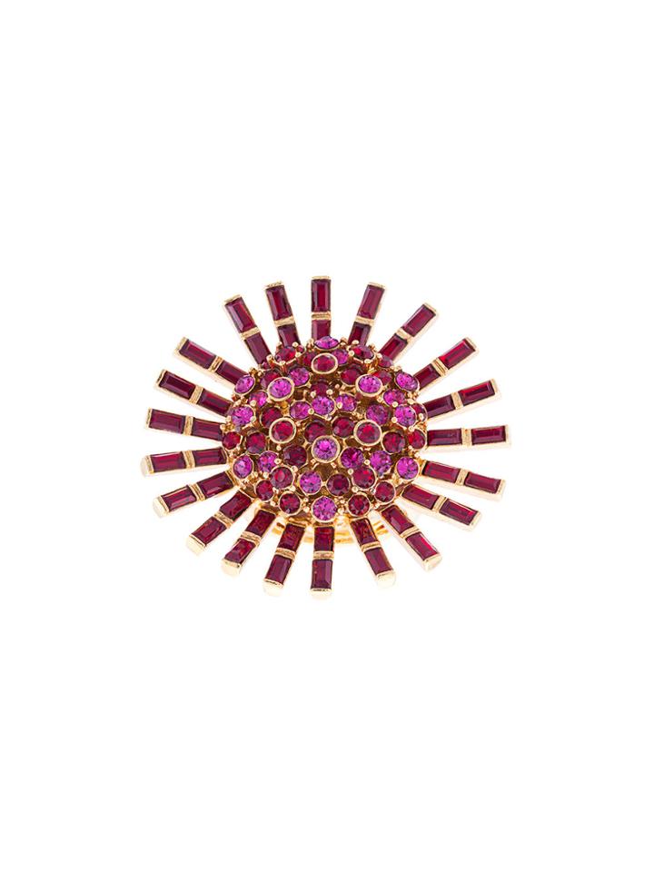 Oscar De La Renta Flower Ring - Pink & Purple
