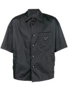 Prada Short Sleeve Open Collar Shirt - Black