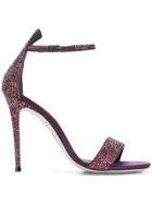 René Caovilla Embellished Strappy Sandals - Pink & Purple