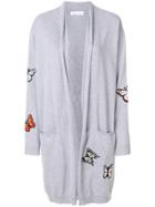 Quantum Courage Embroidered Butterfly Long Cardigan - Grey