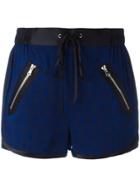 3.1 Phillip Lim Satin-trimmed Damask Shorts - Blue