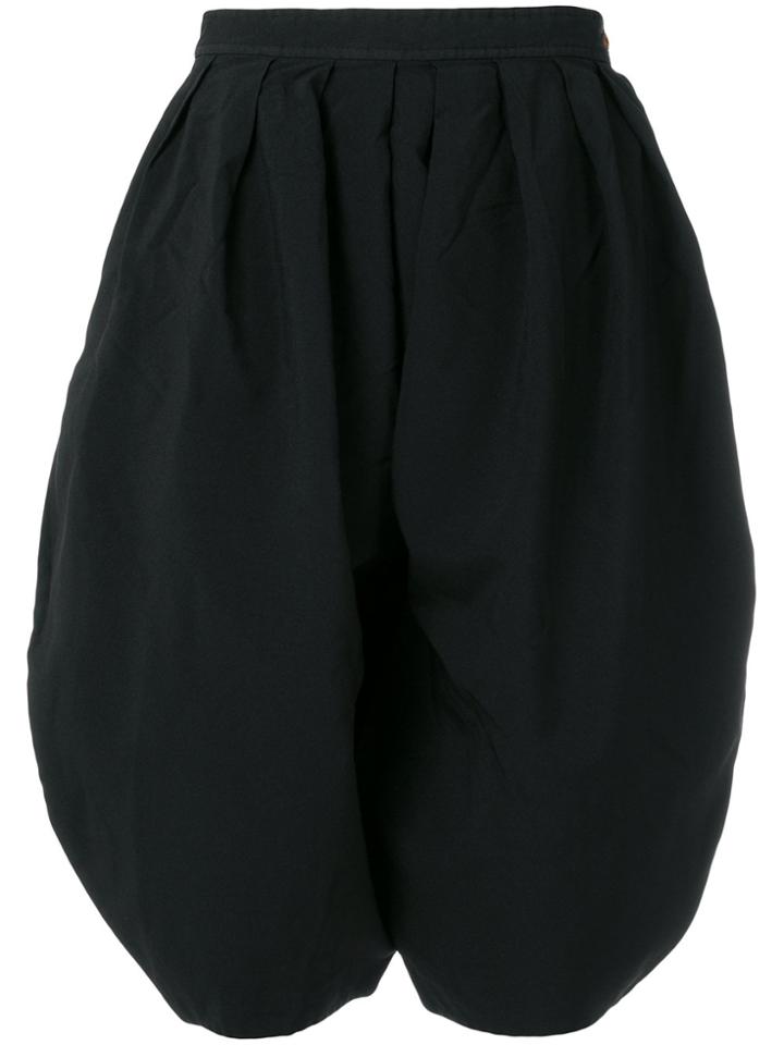 Comme Des Garçons Comme Des Garçons Round Pleated Shorts - Black