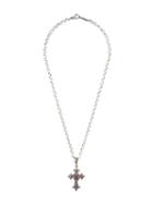 Roman Paul Embellished Cross Pendant Necklace