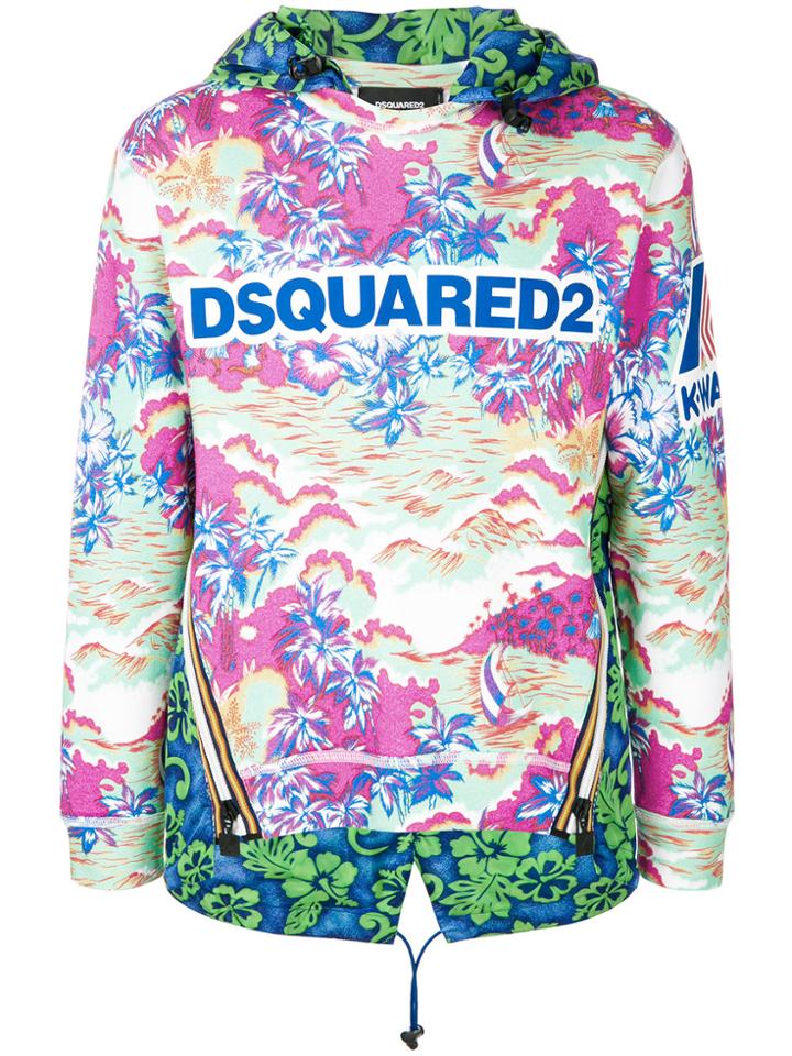 Dsquared2 Logo Printed Hooded Pullover - Multicolour