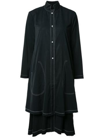 Deep Moss Long Double Layered Shirt, Women's, Size: Medium, Black, Cupro/viscose/micromodal/polyurethane