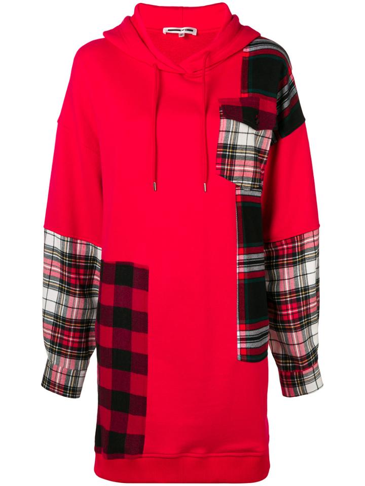 Mcq Alexander Mcqueen Tartan Sweatshirt Dress - Red