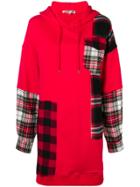 Mcq Alexander Mcqueen Tartan Sweatshirt Dress - Red