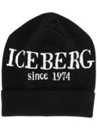 Iceberg Contrast Logo Beanie - Black